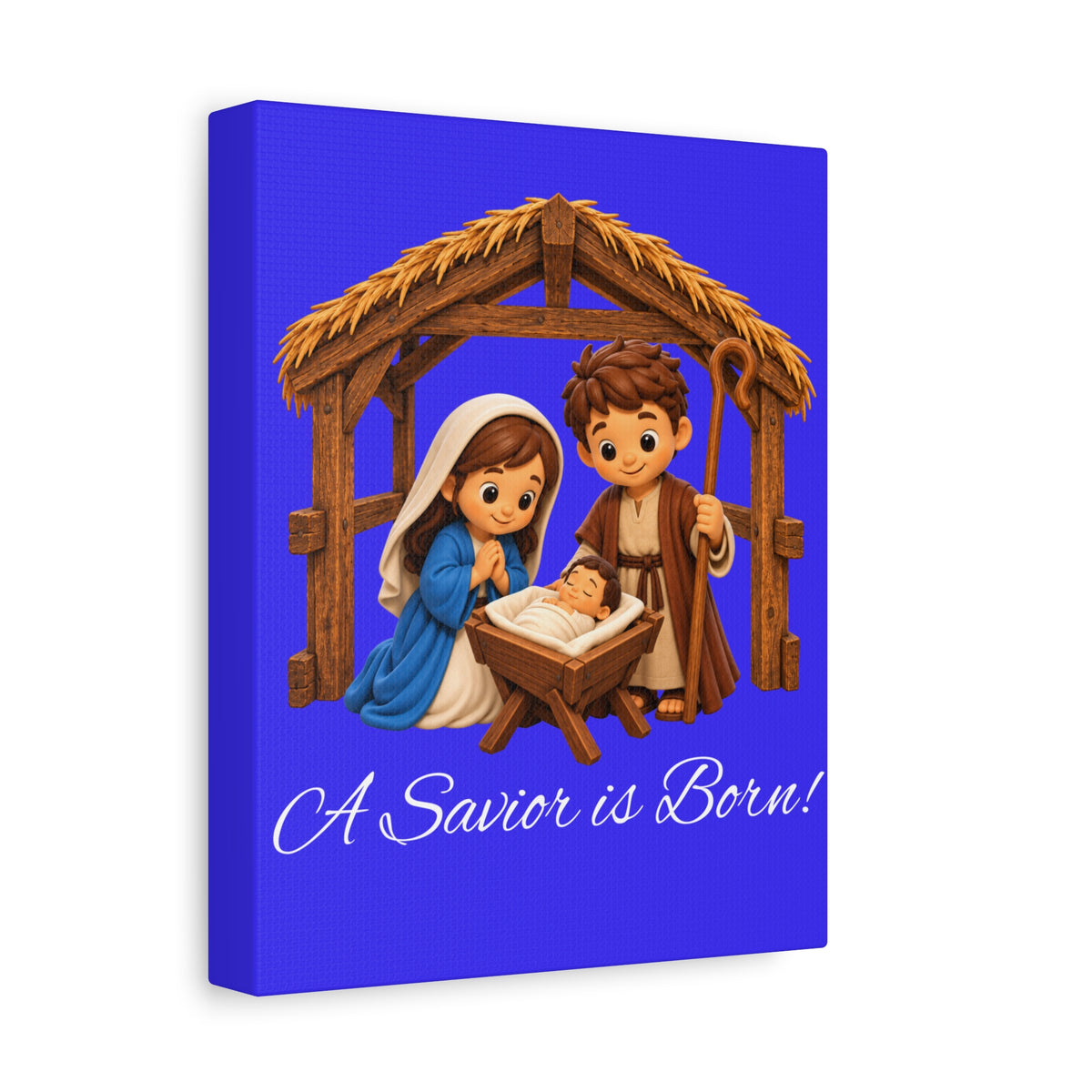 A Savior Is Born Nativity Christmas Canvas Wall Art, Matte Canvas, Stretched, 1.25"