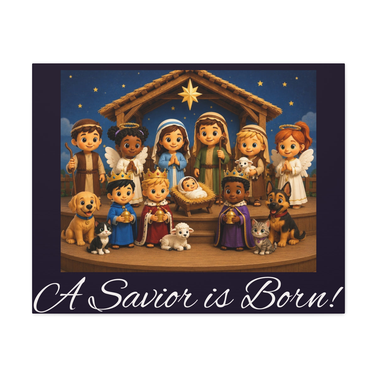 A Savior Is Born Nativity Christmas Wall Art