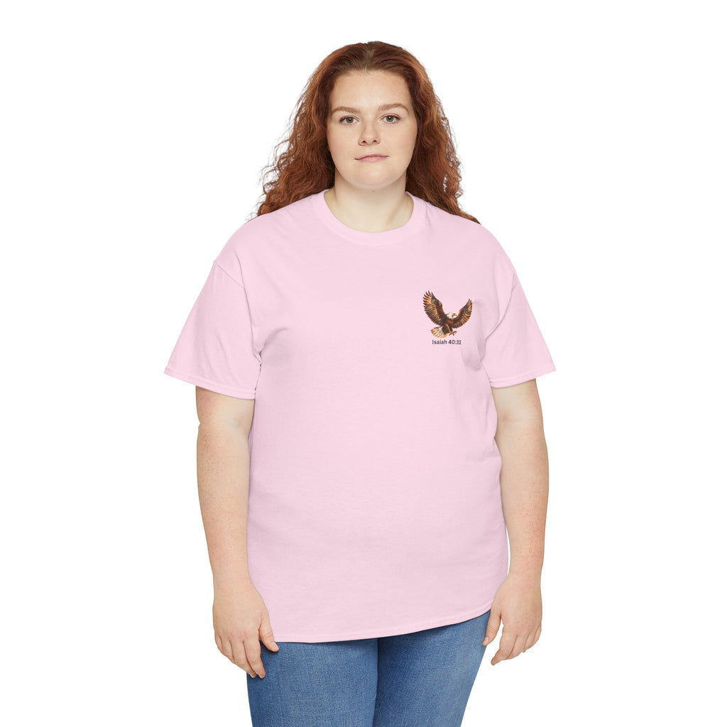 Rise Up on Wings Like Eagles – Isaiah 40:31 Christian Faith T-Shirt-Unisex Heavy Cotton Tee