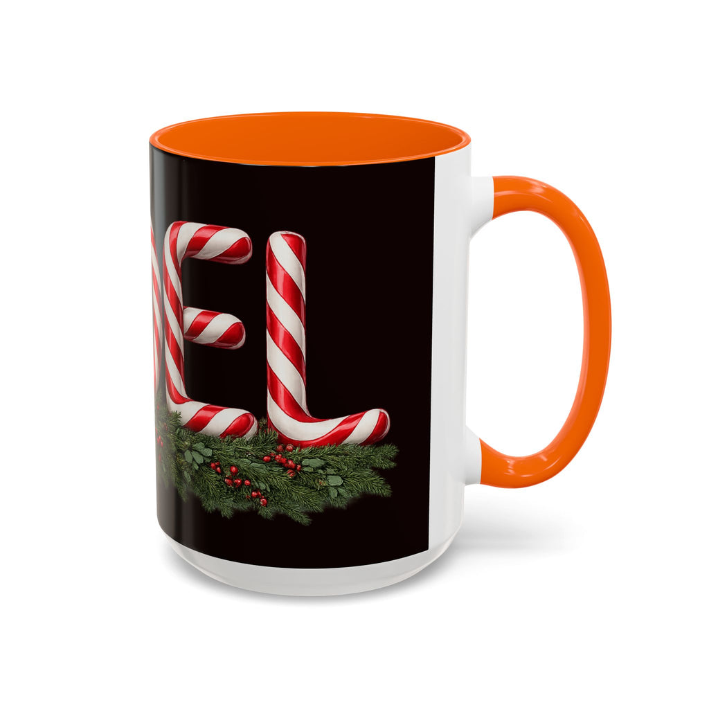 NOEL Candy Cane Christmas Mug – Festive Holiday Coffee Cup  (11, 15oz)