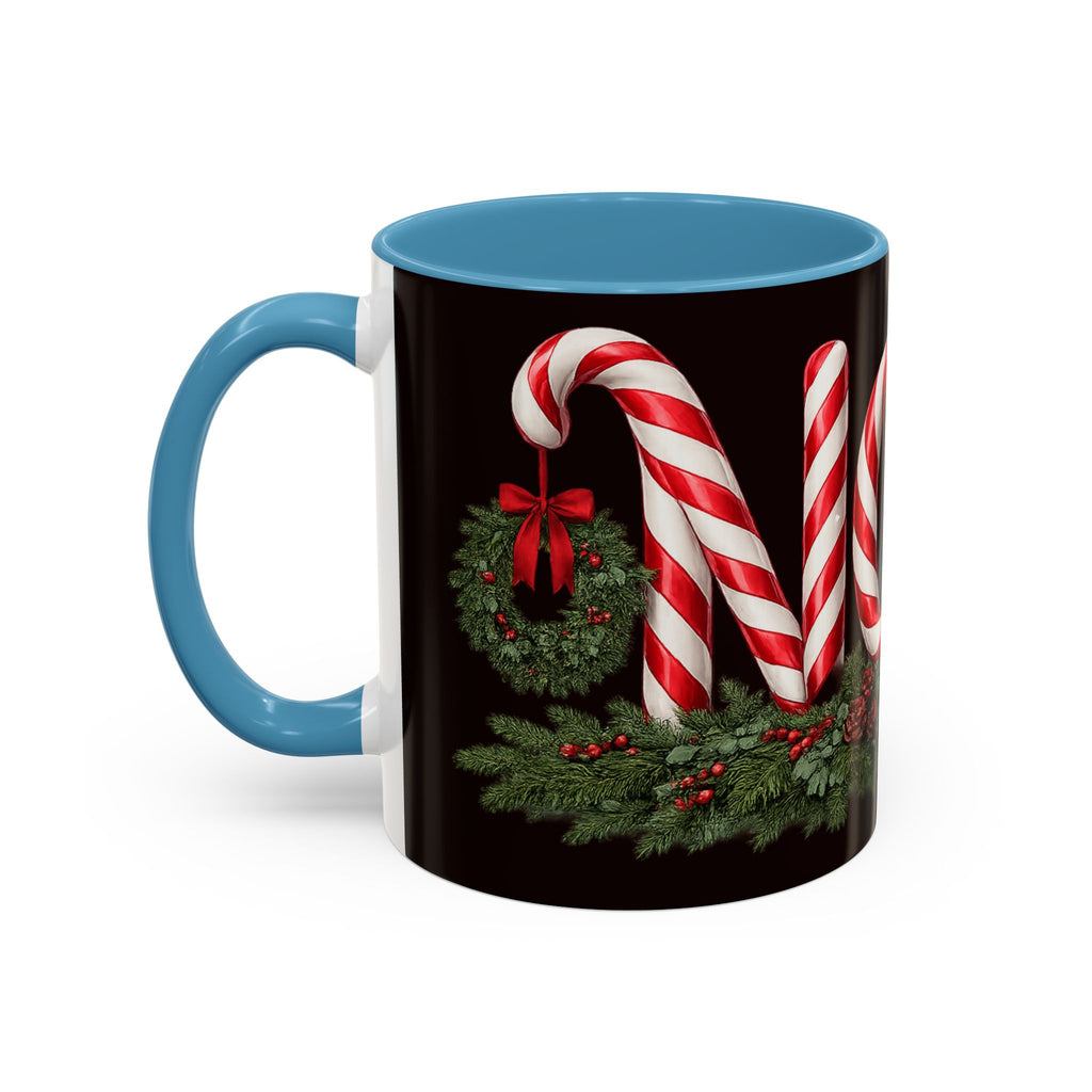NOEL Candy Cane Christmas Mug – Festive Holiday Coffee Cup  (11, 15oz)