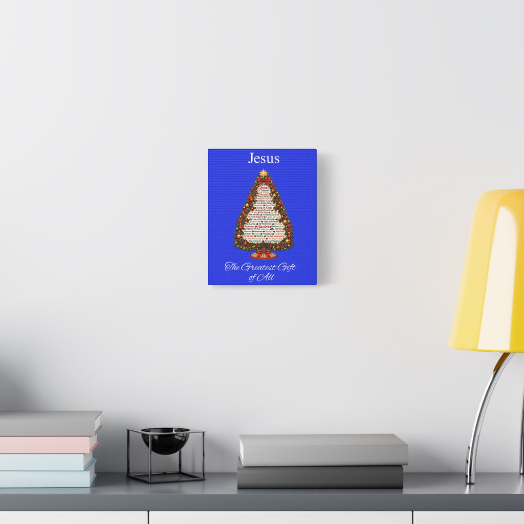 Jesus – The Greatest Gift of All | Christian Christmas Tree Wall Art, Matte Canvas, Stretched, 1.25"