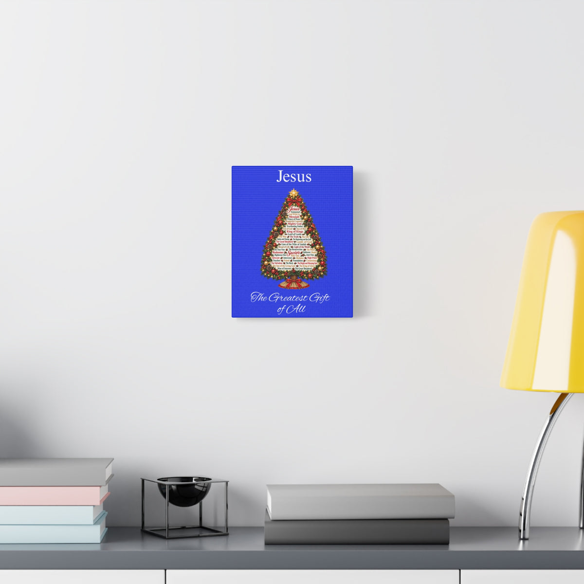 Jesus – The Greatest Gift of All | Christian Christmas Tree Wall Art, Matte Canvas, Stretched, 1.25"