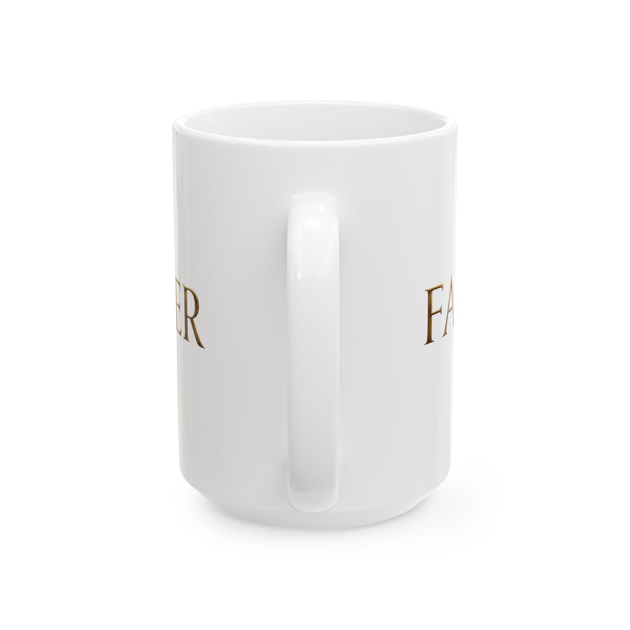 Faith Christian Cross Minimalist Inspirational Design Ceramic Mug, (11oz, 15oz)