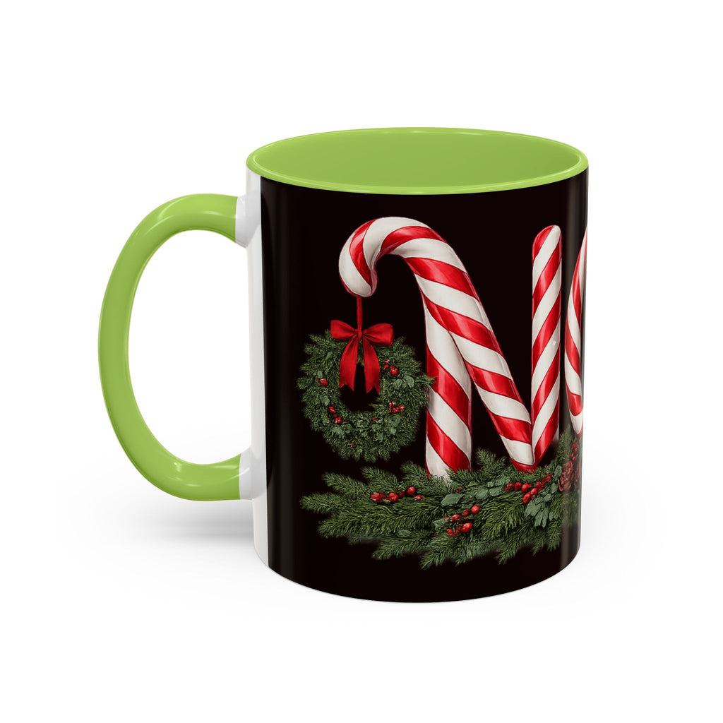 NOEL Candy Cane Christmas Mug – Festive Holiday Coffee Cup  (11, 15oz)