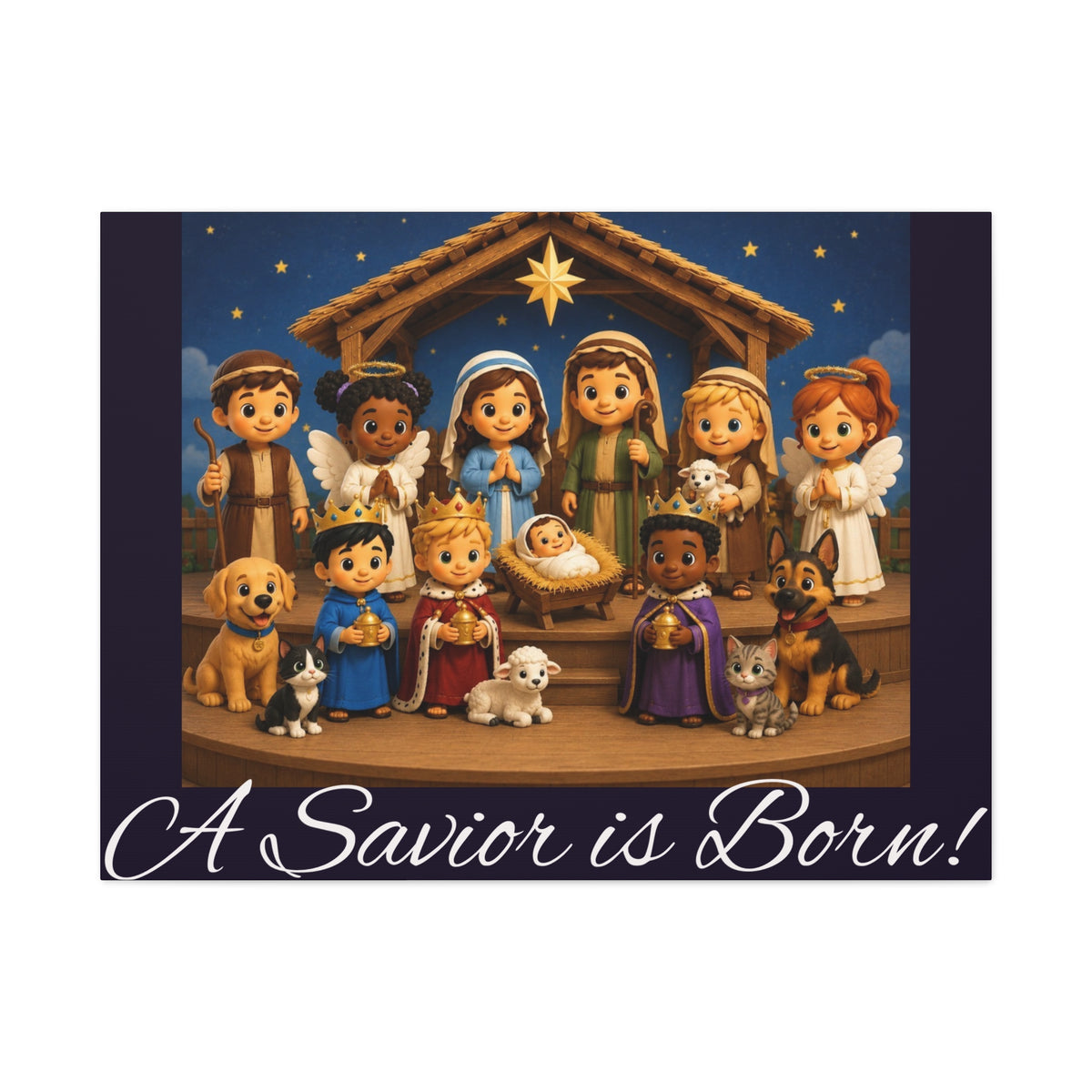 A Savior Is Born Nativity Christmas Wall Art