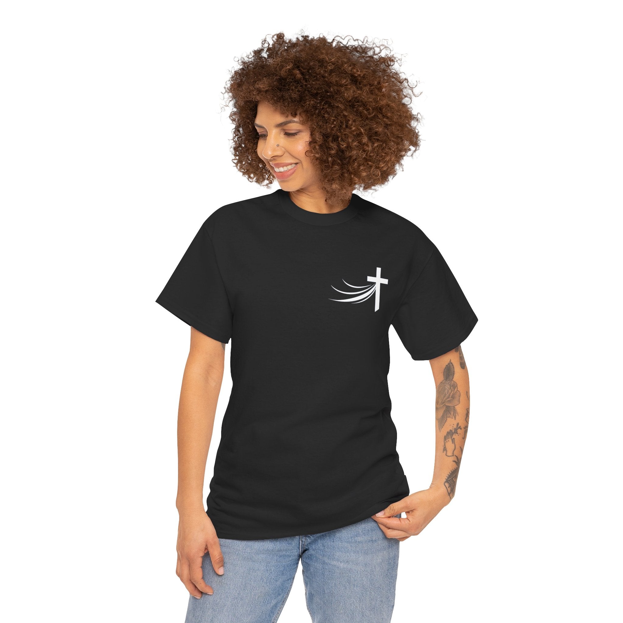 Christ Did It Christian T-Shirt – Cross & Swoosh Faith Tee