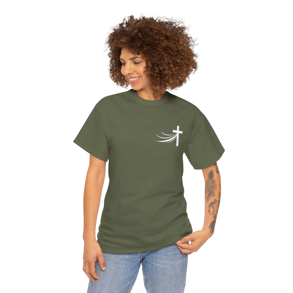 Christ Did It Christian T-Shirt – Cross & Swoosh Faith Tee