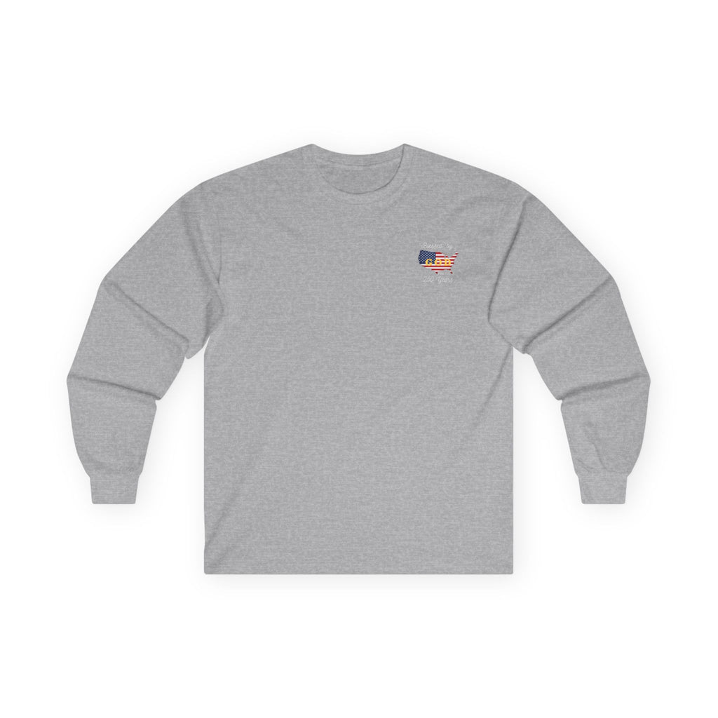 Blessed by God 250 Years - Patriotic USA Faith Cotton Long Sleeve Tee