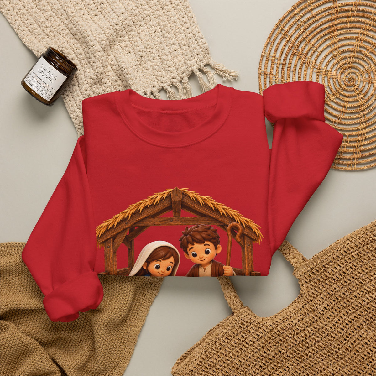 A Savior Is Born Nativity Christmas Heavy Blend™ Crewneck Sweatshirt