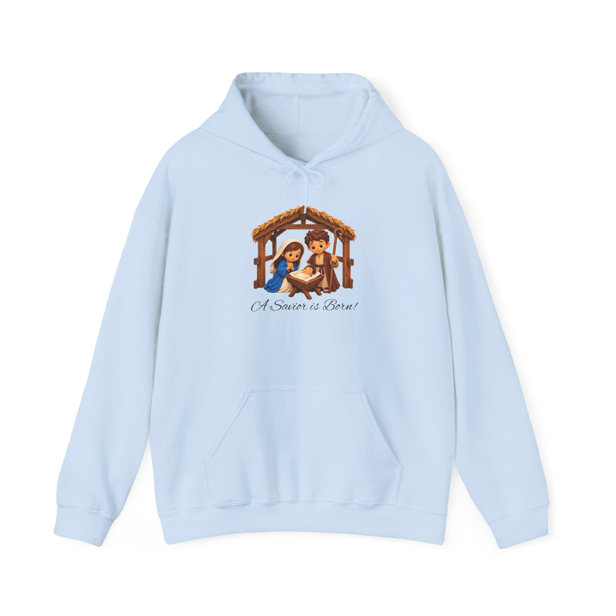 A Savior Is Born Nativity Christmas Heavy Blend™ Hooded Sweatshirt