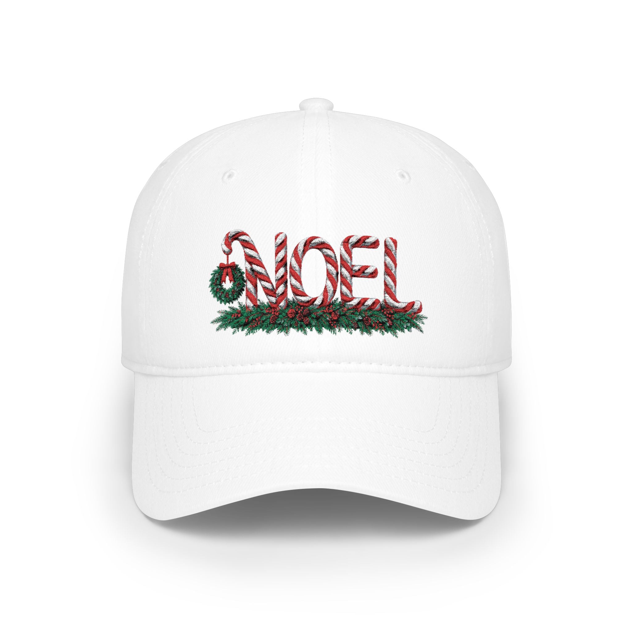 Noel Candy Cane Embroidered Christmas Hat – Festive Holiday Cap for Winter Gatherings Low Profile Baseball Cap