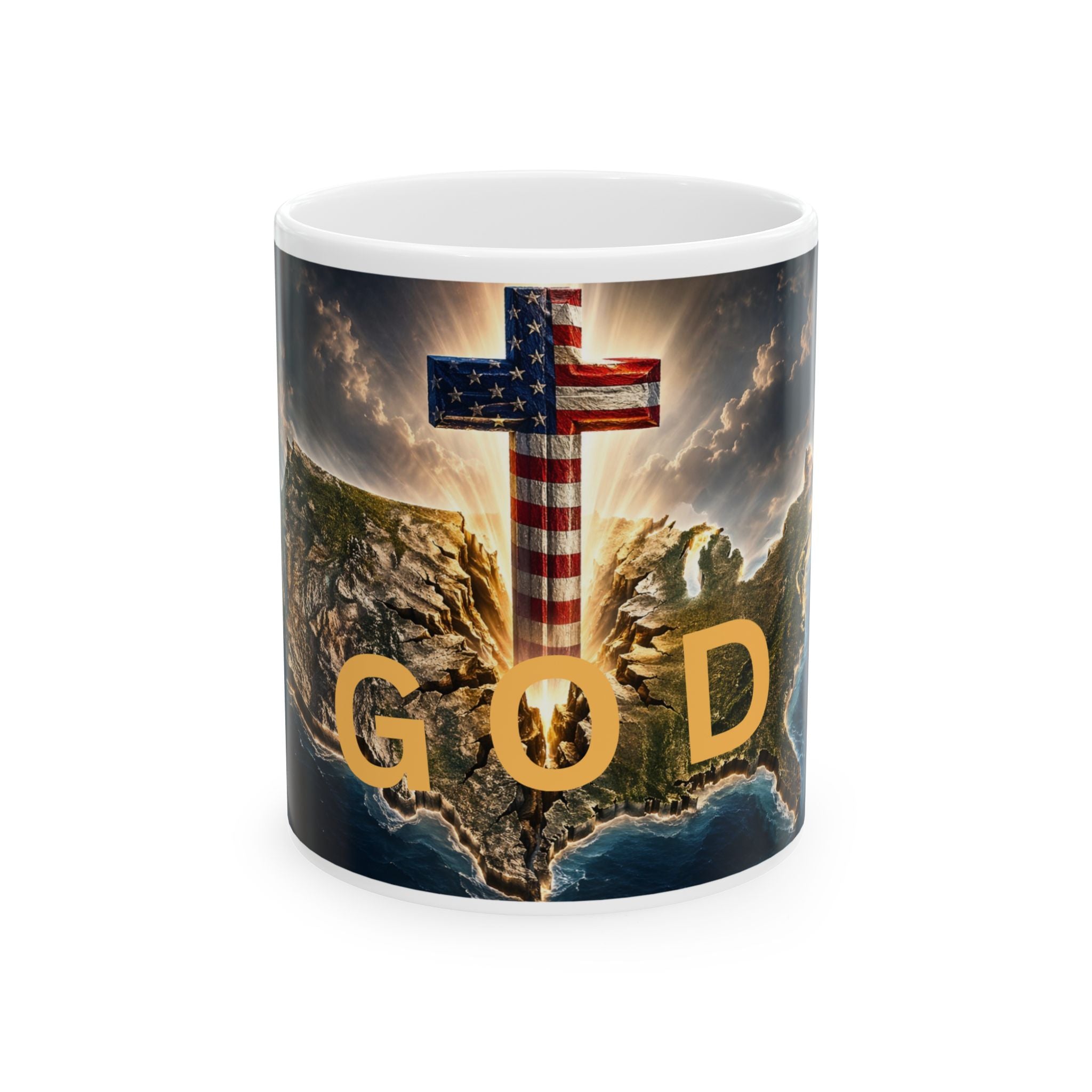 God Over America  Ceramic Mug, (11oz, 15oz)