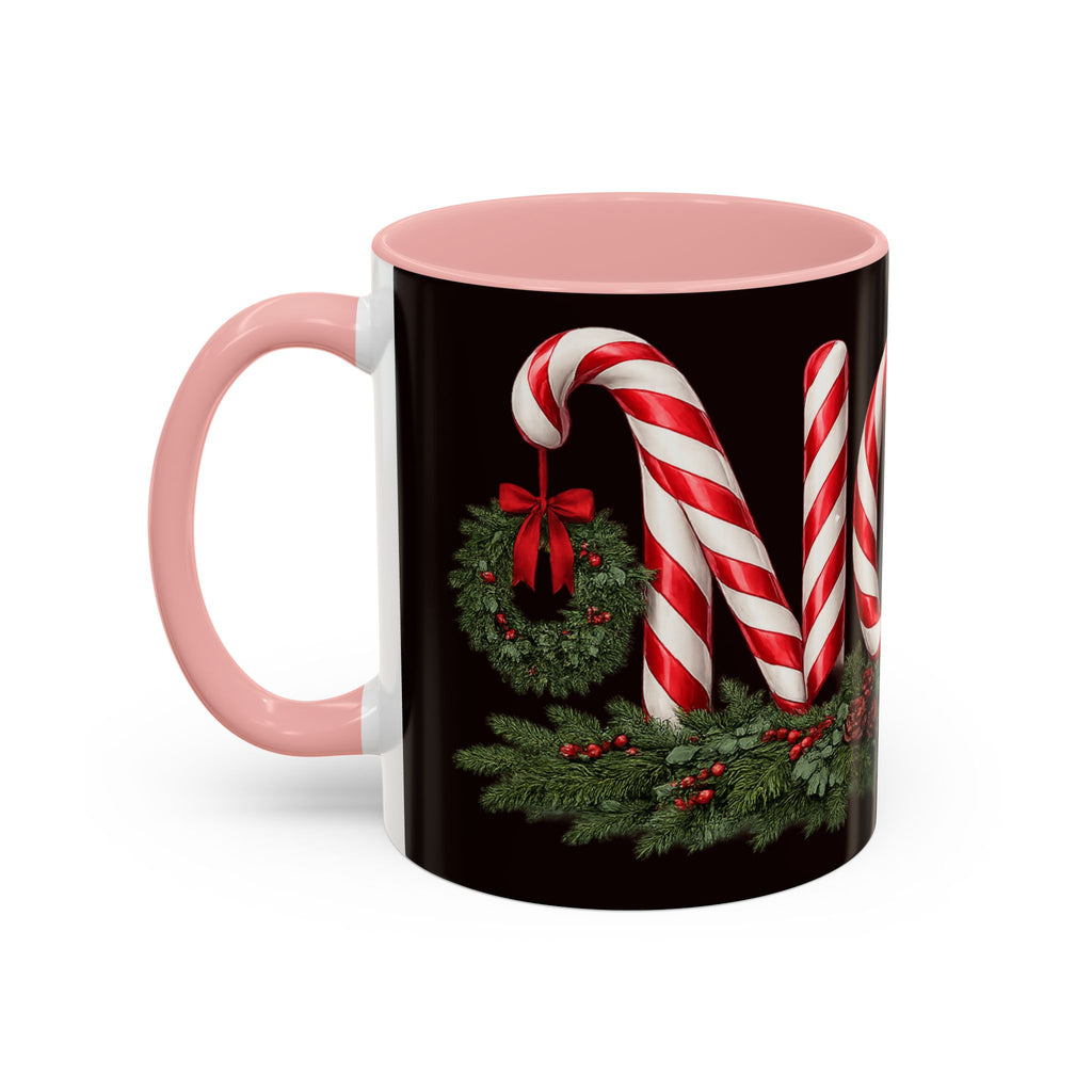 NOEL Candy Cane Christmas Mug – Festive Holiday Coffee Cup  (11, 15oz)