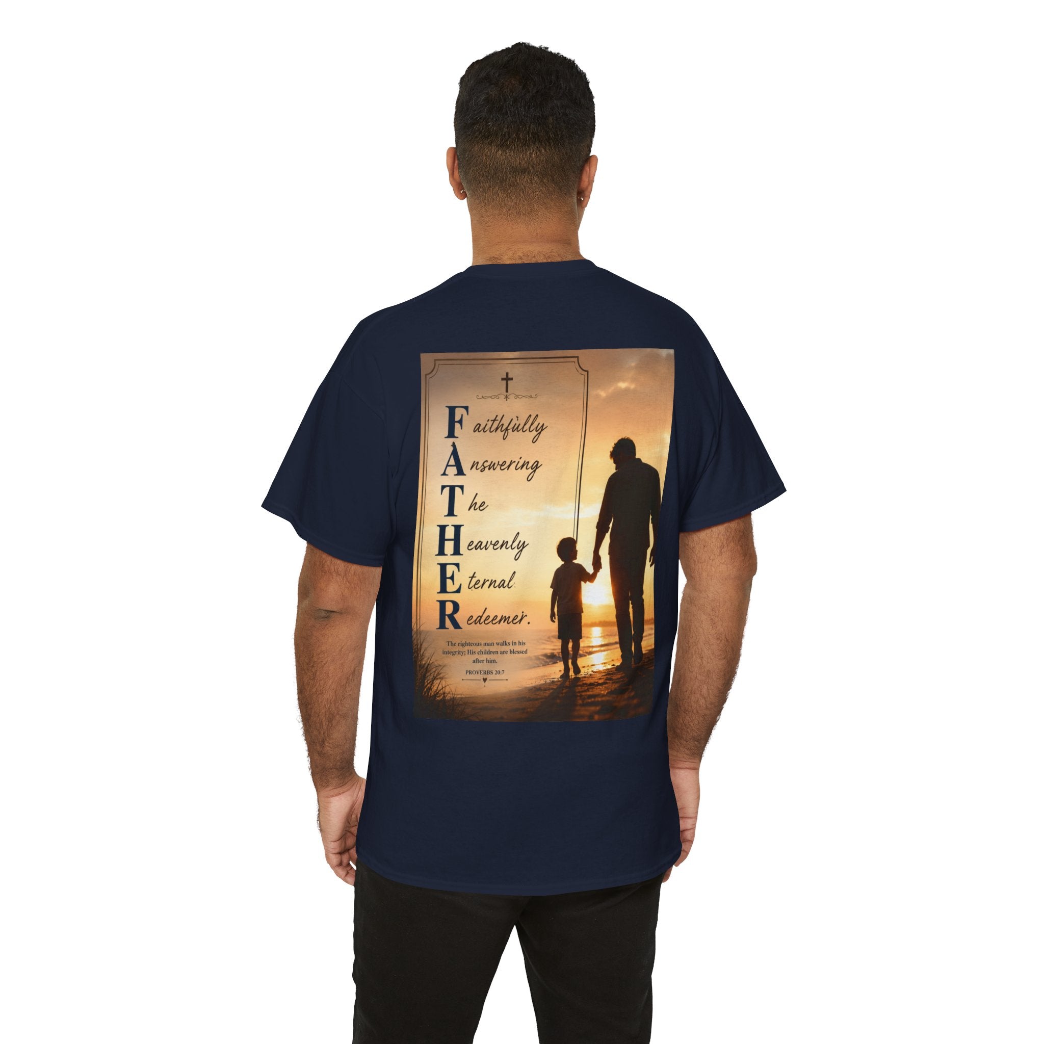 Faithfully Answering The Heavenly Eternal Reward Christian Father T-Shirt Unisex Heavy Cotton Tee
