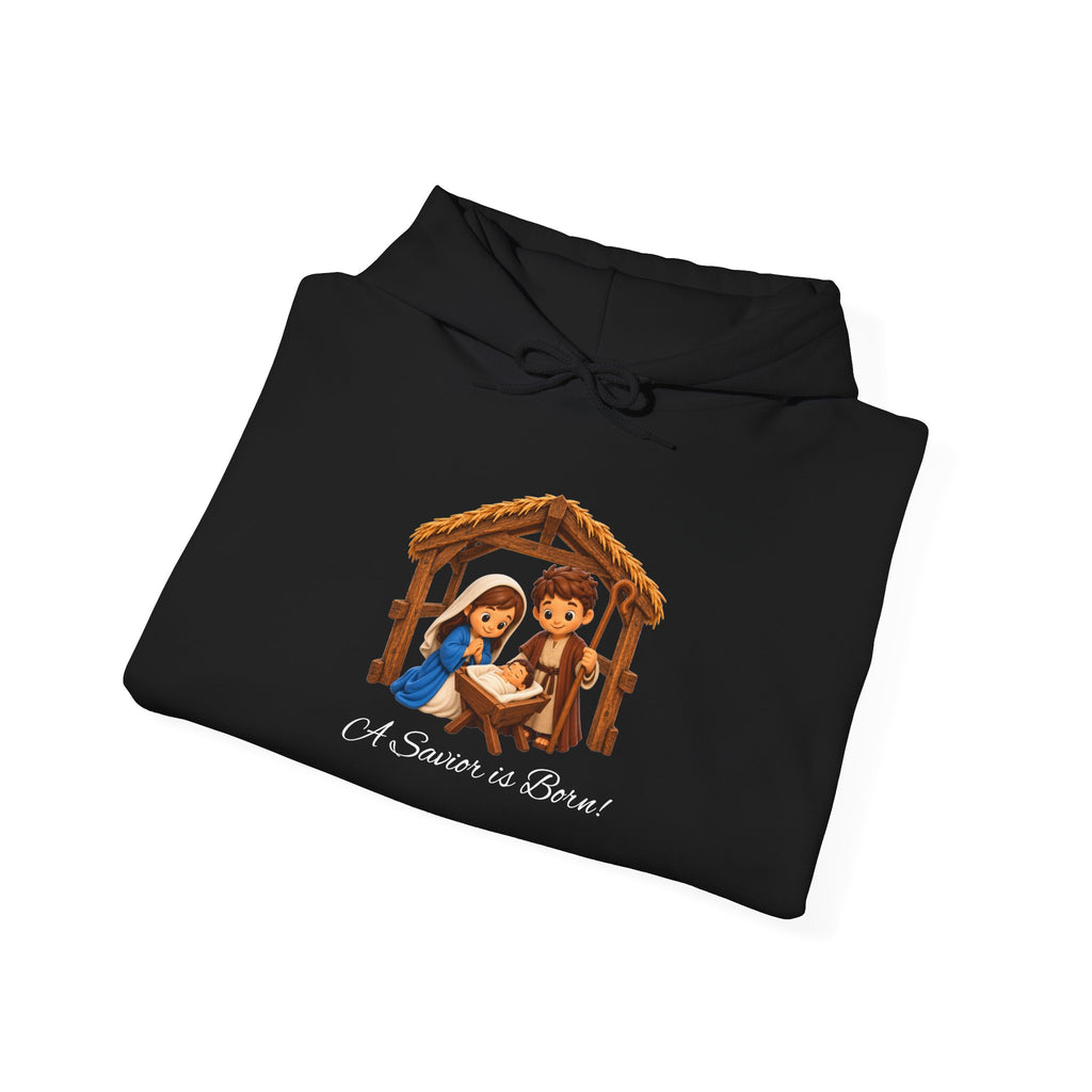 A Savior Is Born Nativity Christmas Heavy Blend™ Hooded Sweatshirt