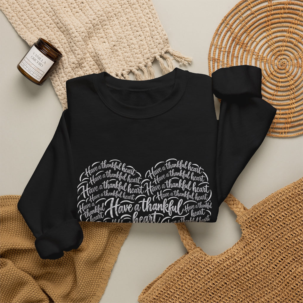 Have a Thankful Heart Sweatshirt – Inspirational Christian Faith Sweatshirt – Thanksgiving Graphic Pullover-Unisex Heavy Blend™ Crewneck Sweatshirt
