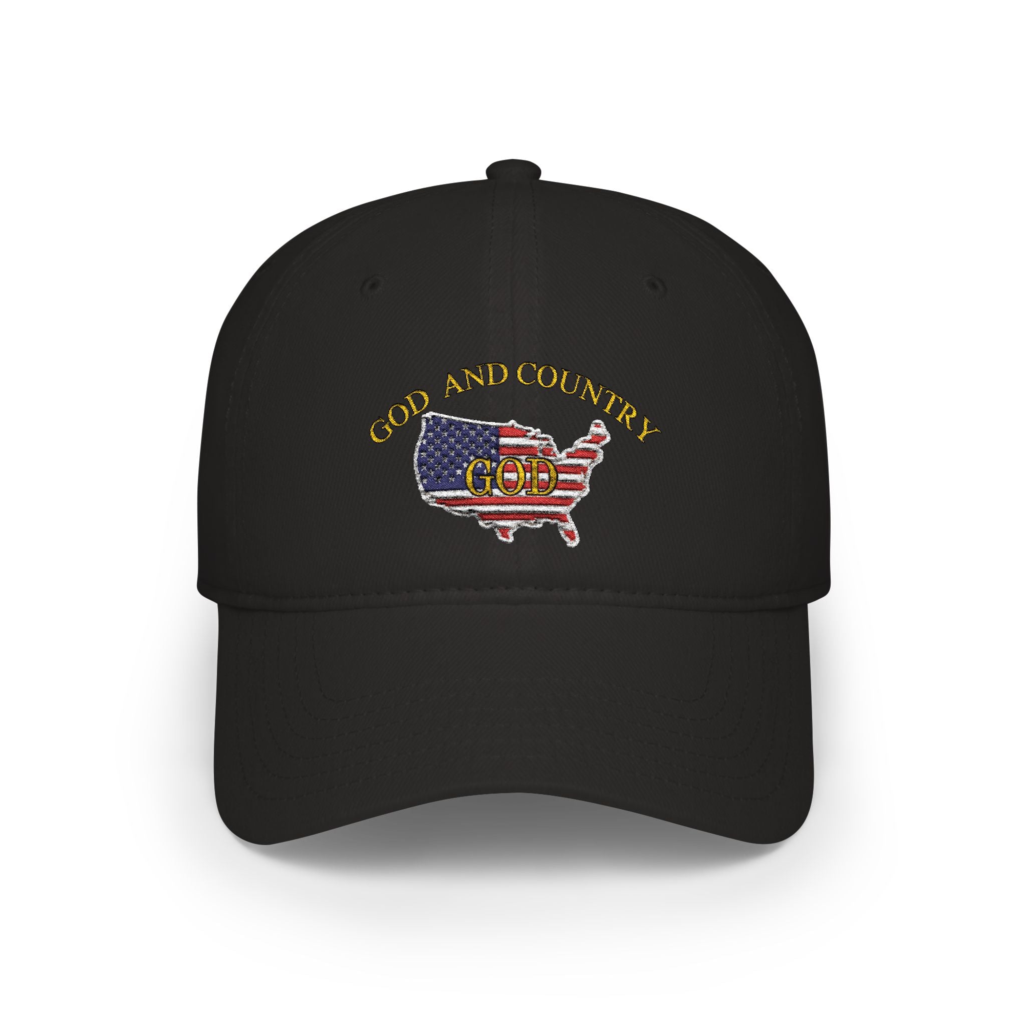 God and Country Embroidered Patriotic Christian Hat – USA Flag Faith Low Profile Baseball Cap