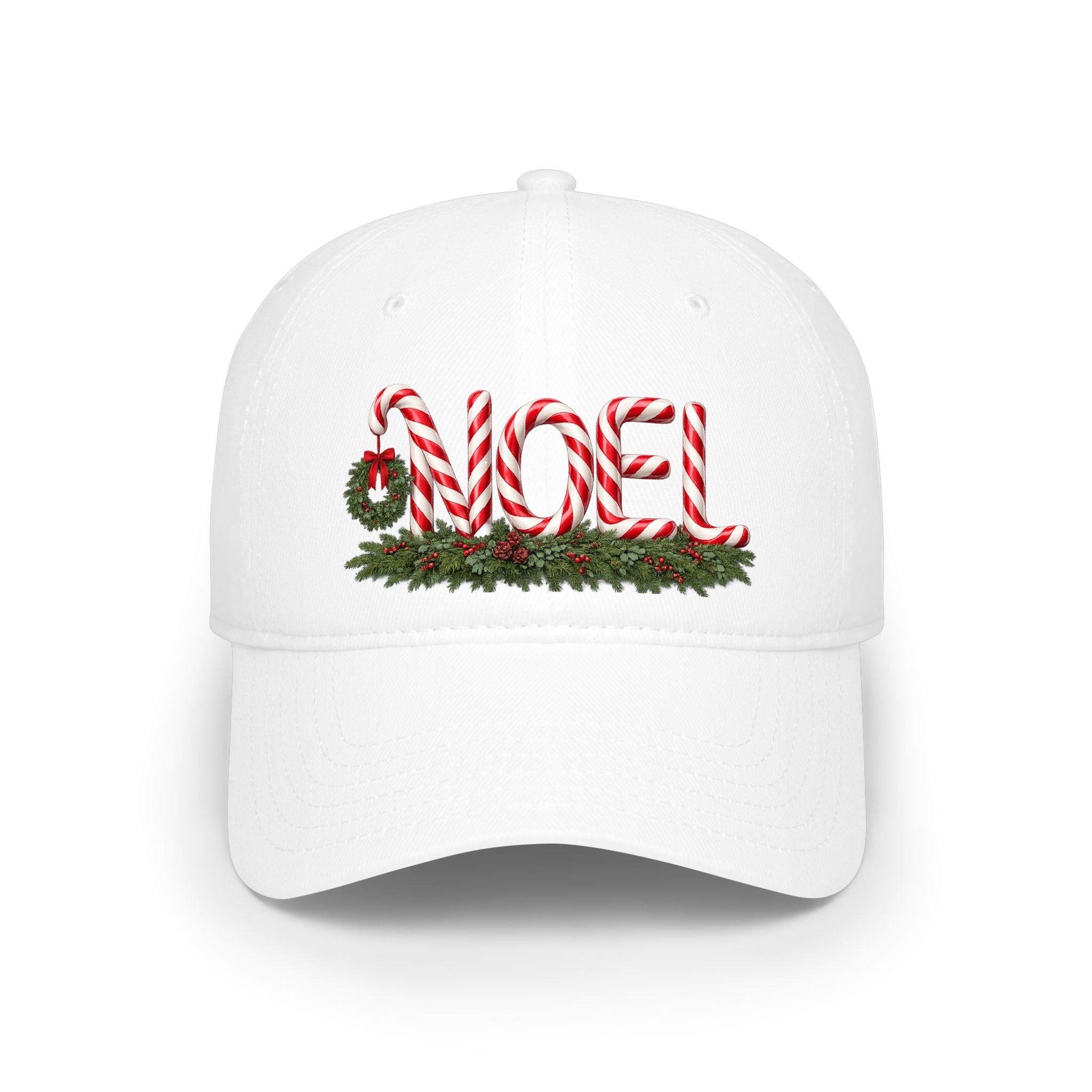 Candy Cane NOEL Christmas -Low Profile Baseball Cap
