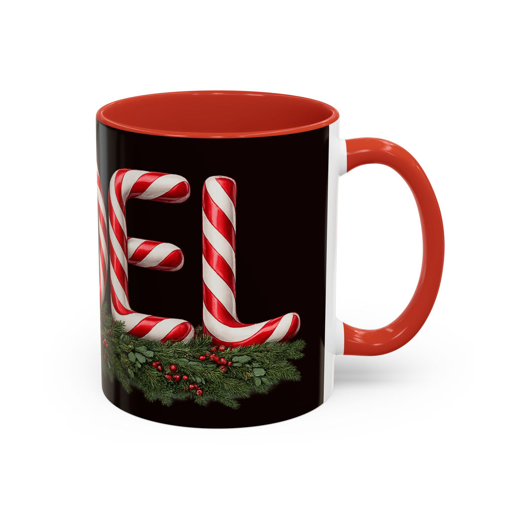NOEL Candy Cane Christmas Mug – Festive Holiday Coffee Cup  (11, 15oz)