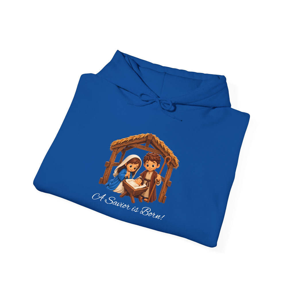A Savior Is Born Nativity Christmas Heavy Blend™ Hooded Sweatshirt