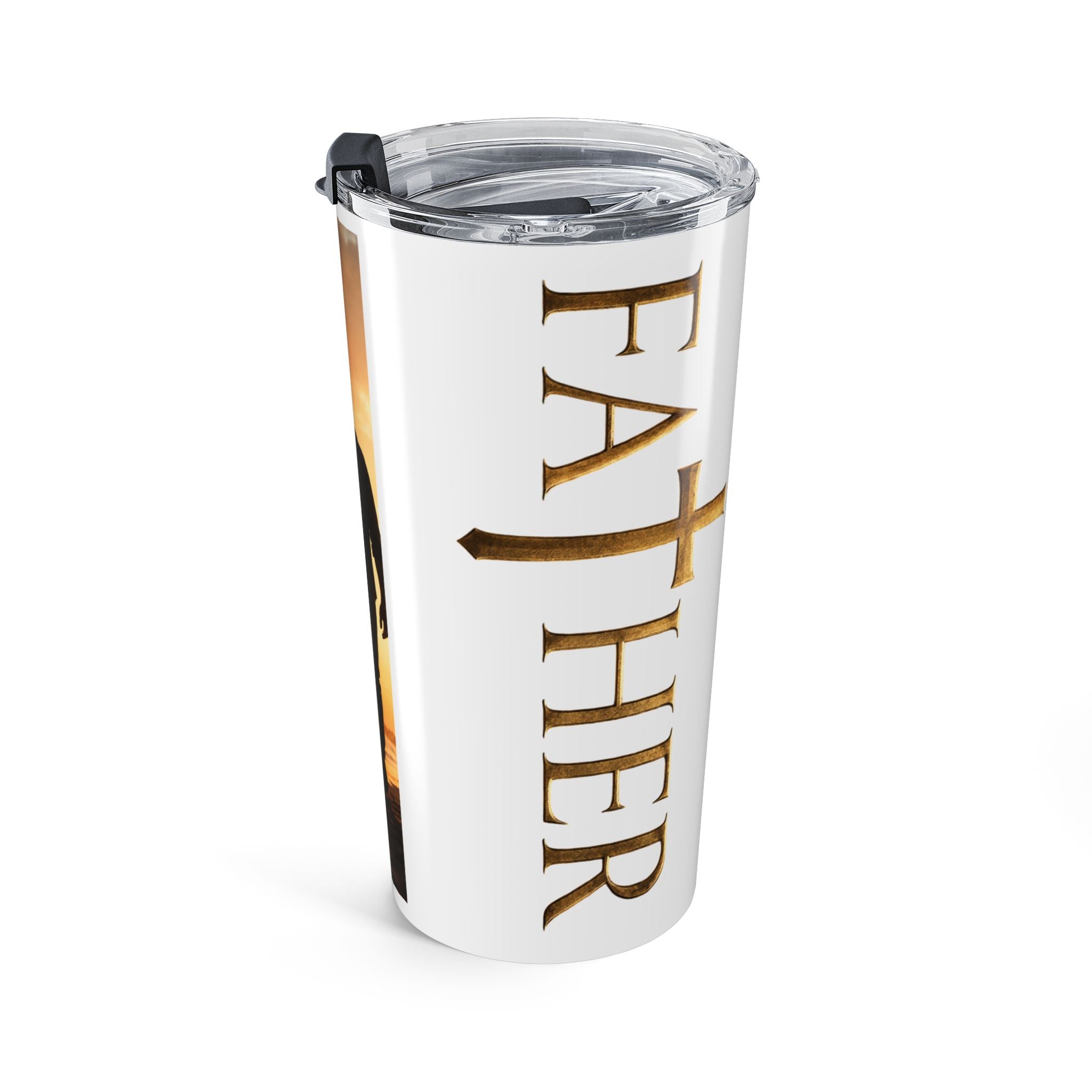 Faithful Father Sunset Tumbler – Christian Dad Stainless Steel Travel Cup -Tumbler 20oz