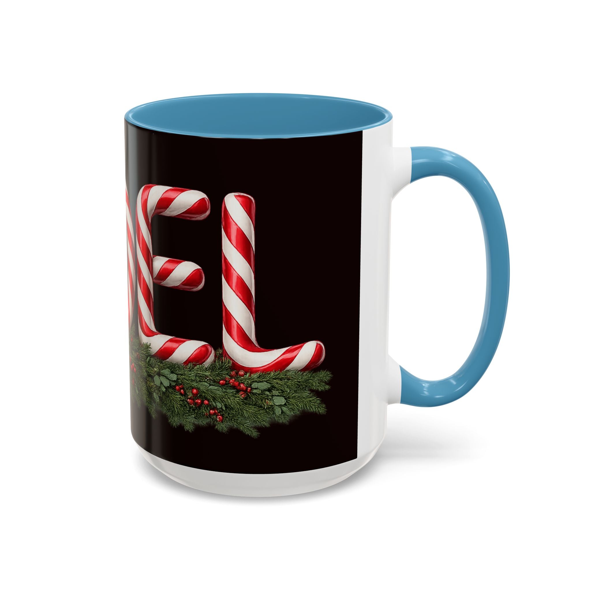 NOEL Candy Cane Christmas Mug – Festive Holiday Coffee Cup  (11, 15oz)