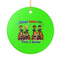 Jesus Loves Me, This I Know Ceramic Christmas Ornament, (1pc)