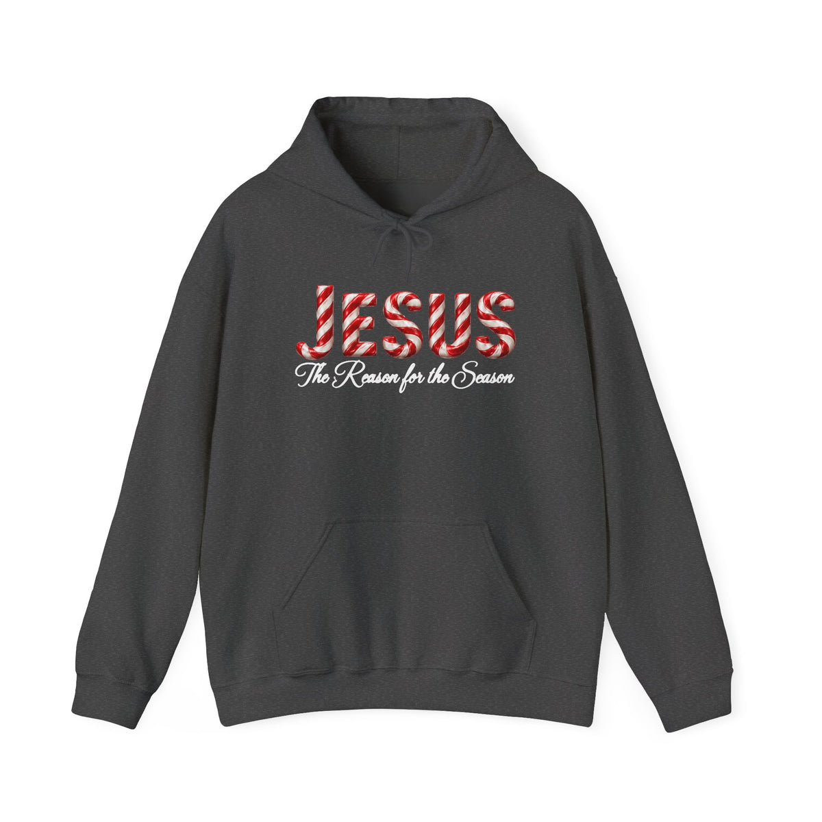 Jesus Is the Reason for the Season – Candy Cane Christmas Christian Hoodie-Unisex Heavy Blend™ Hooded Sweatshirt