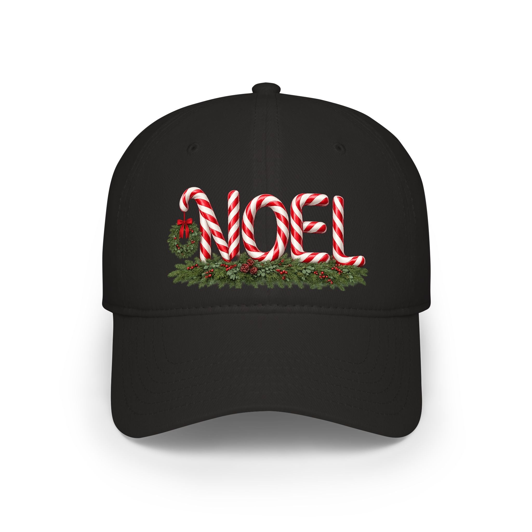 Candy Cane NOEL Christmas -Low Profile Baseball Cap