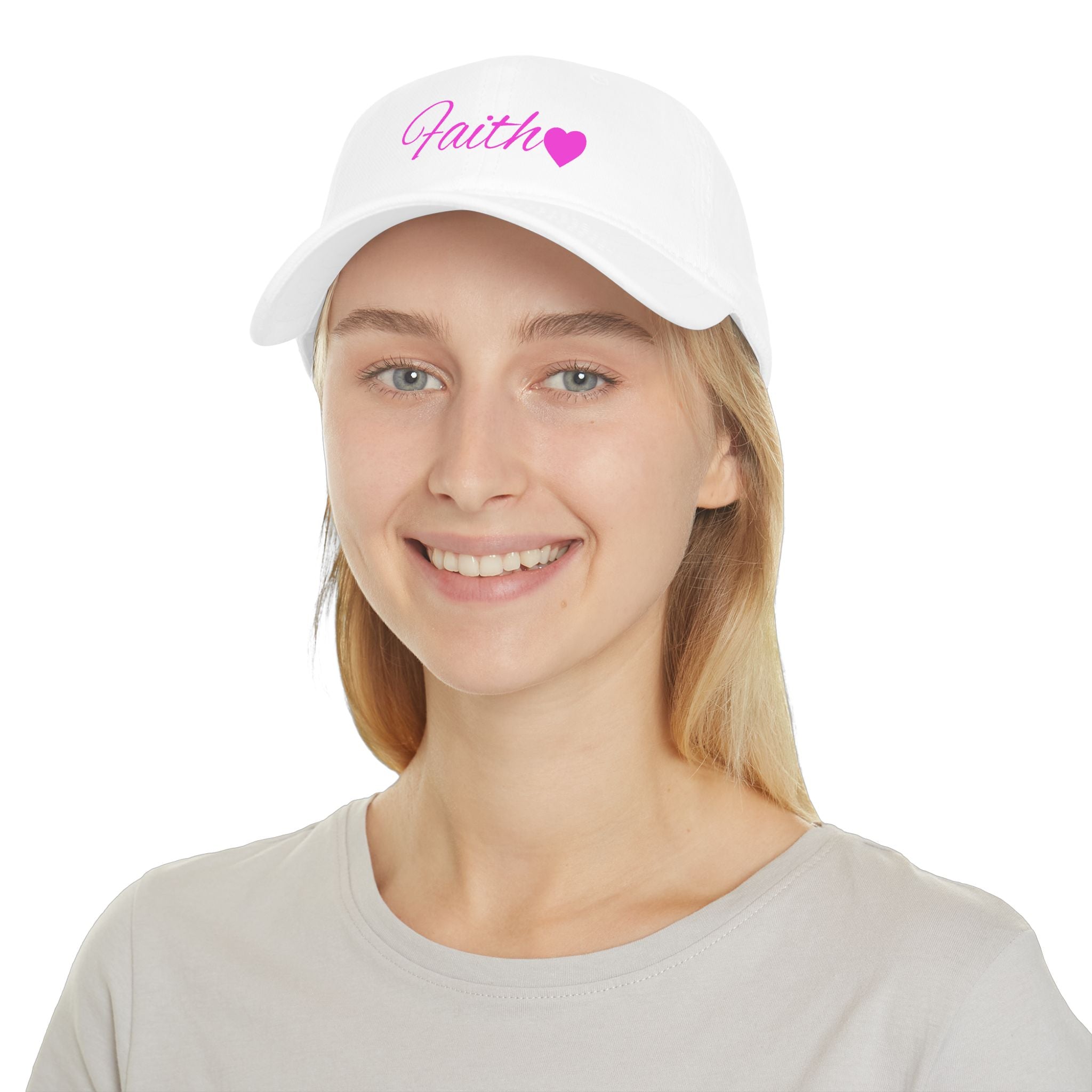 Faith Heart Embroidered Cap – Christian Inspirational Low Profile Baseball Cap