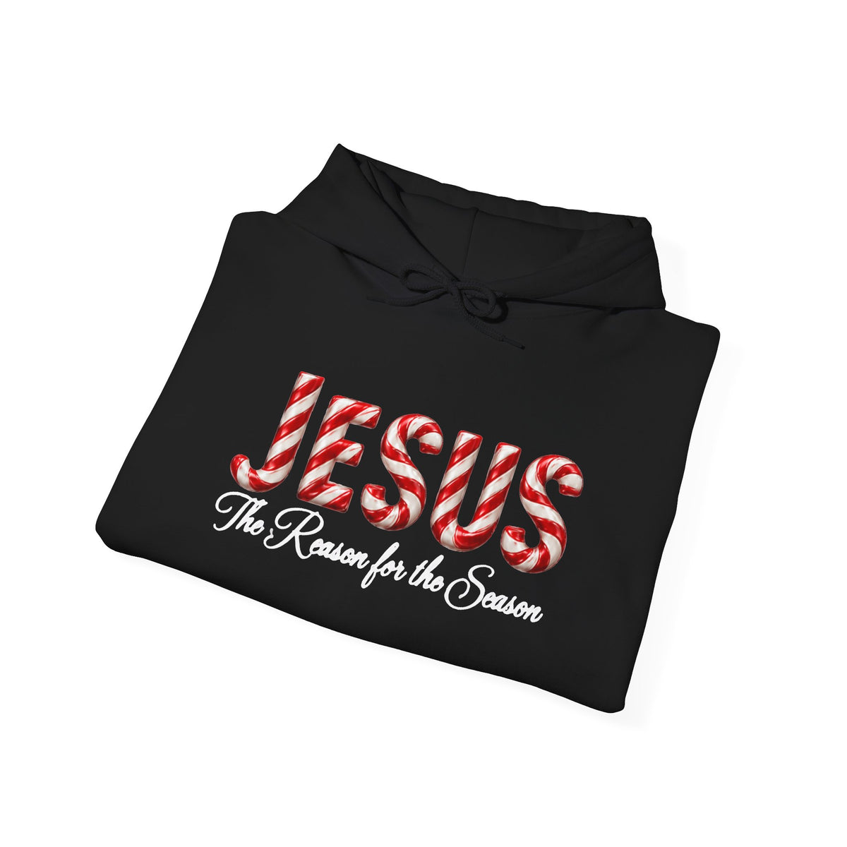 Jesus Is the Reason for the Season – Candy Cane Christmas Christian Hoodie-Unisex Heavy Blend™ Hooded Sweatshirt