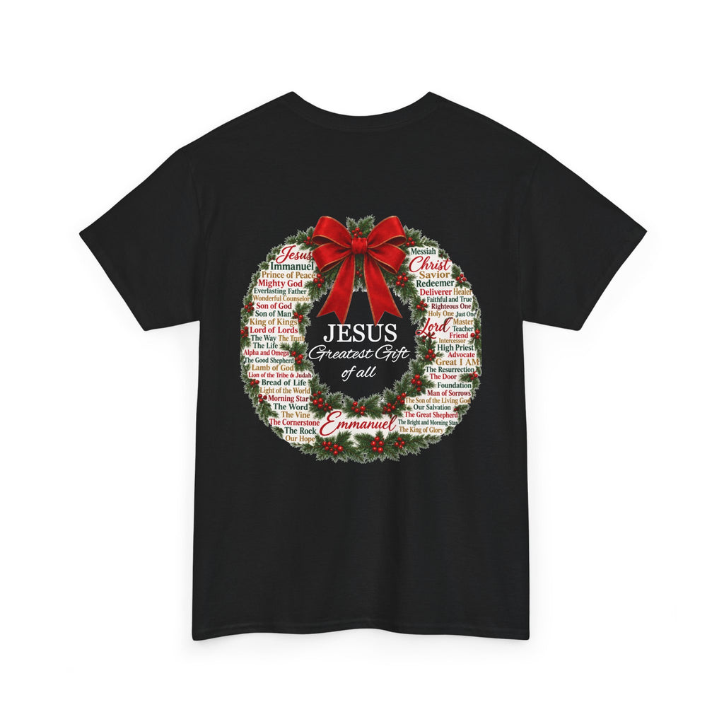 Jesus - Greatest Gift of All Christmas Wreath T-Shirt