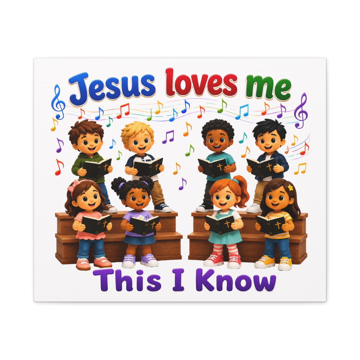 Jesus Loves Me This I Know Children's Choir Canvas Wall Art