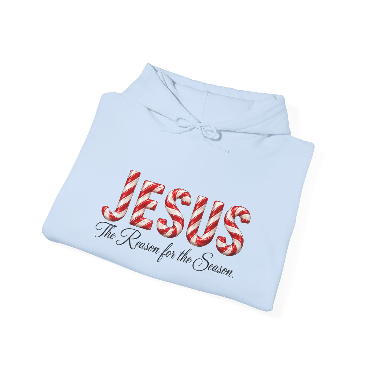 Jesus Is the Reason for the Season – Candy Cane Christmas Christian Hoodie-Unisex Heavy Blend™ Hooded Sweatshirt
