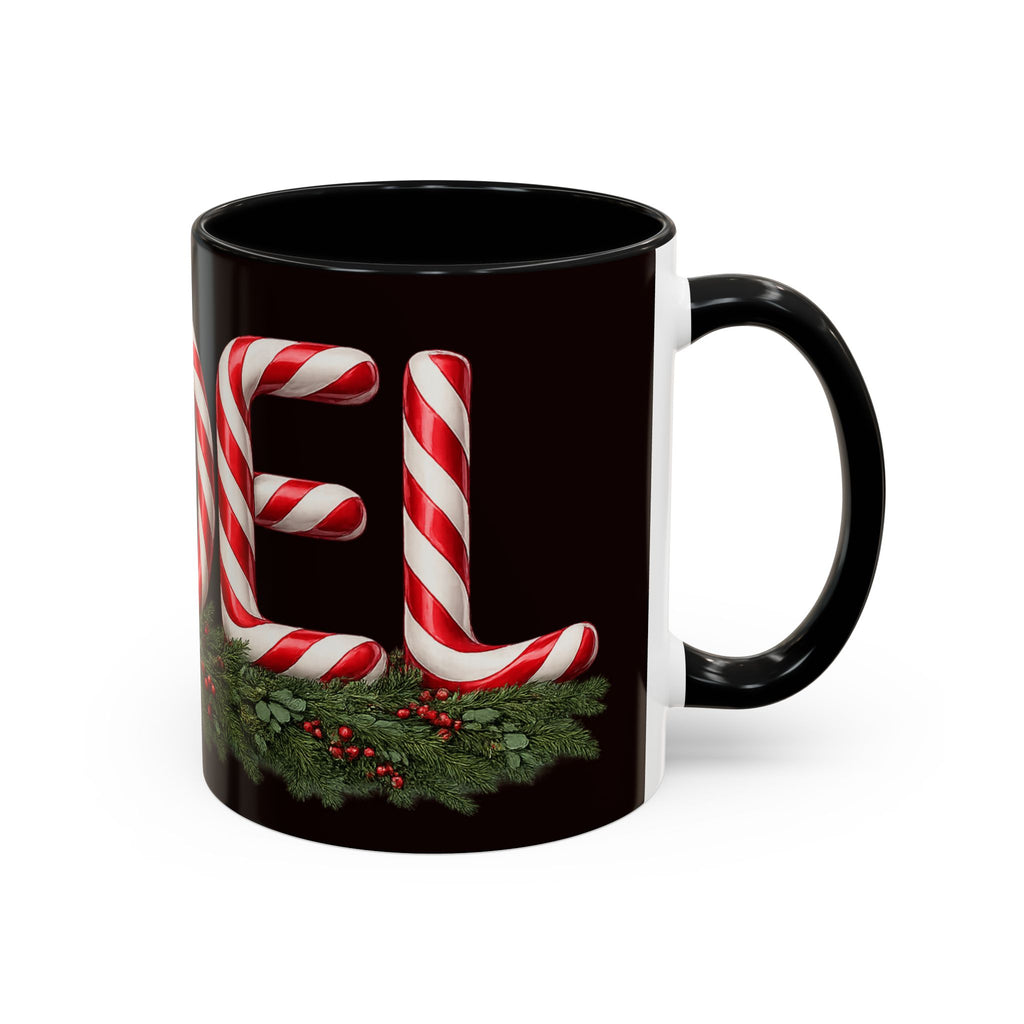 NOEL Candy Cane Christmas Mug – Festive Holiday Coffee Cup  (11, 15oz)
