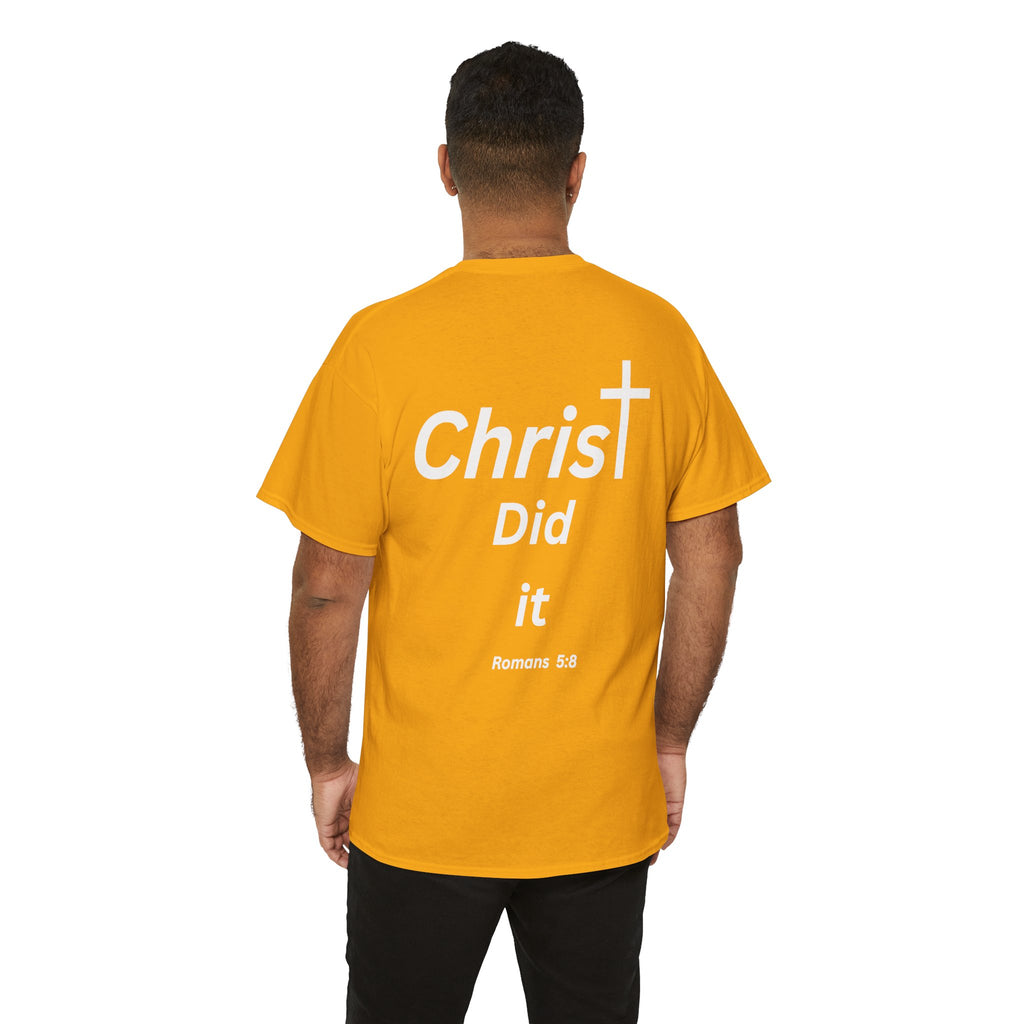 Christ Did It Christian T-Shirt – Cross & Swoosh Faith Tee