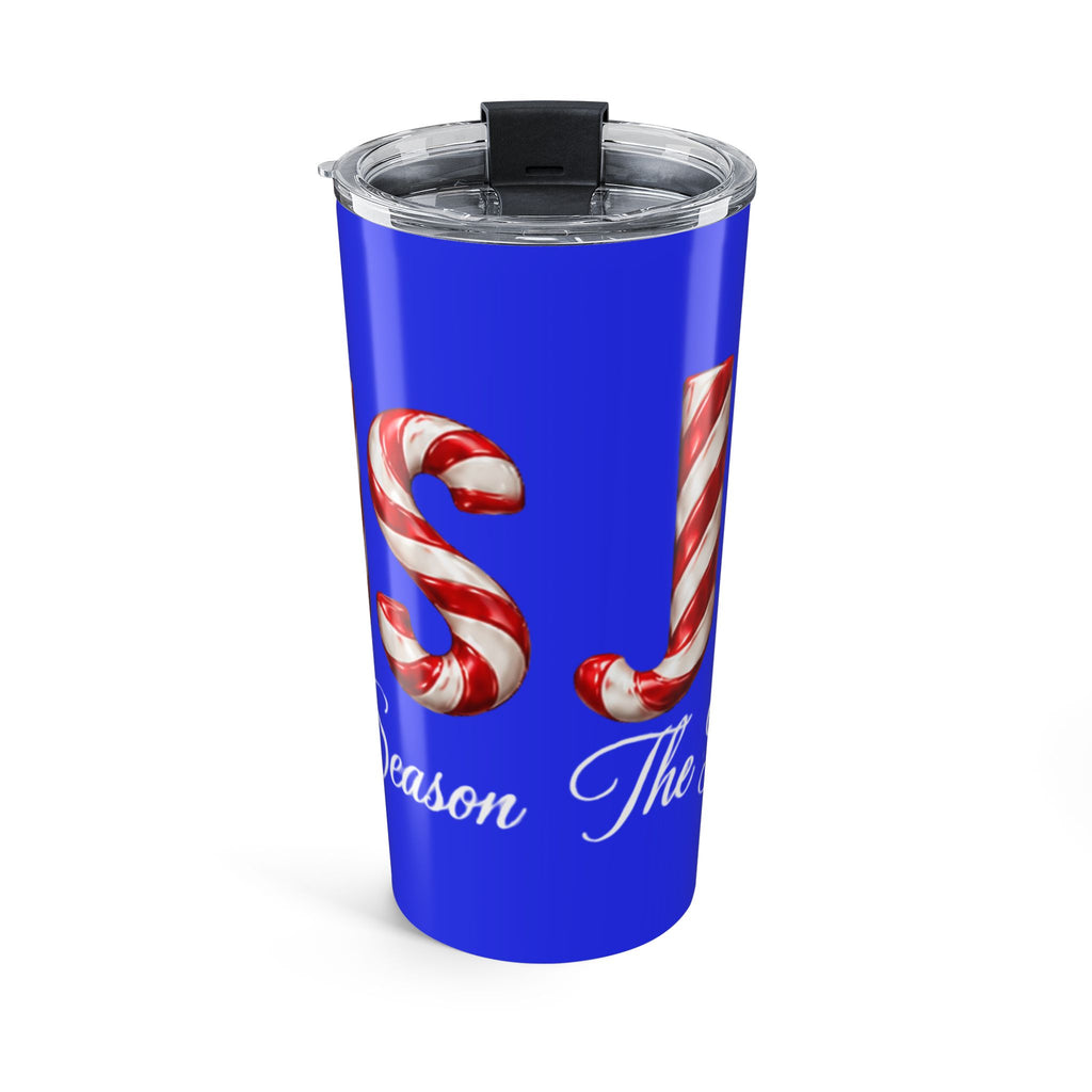 Jesus Is the Reason for the Season Christmas Tumbler Blue– Candy Cane Design Tumbler 20oz