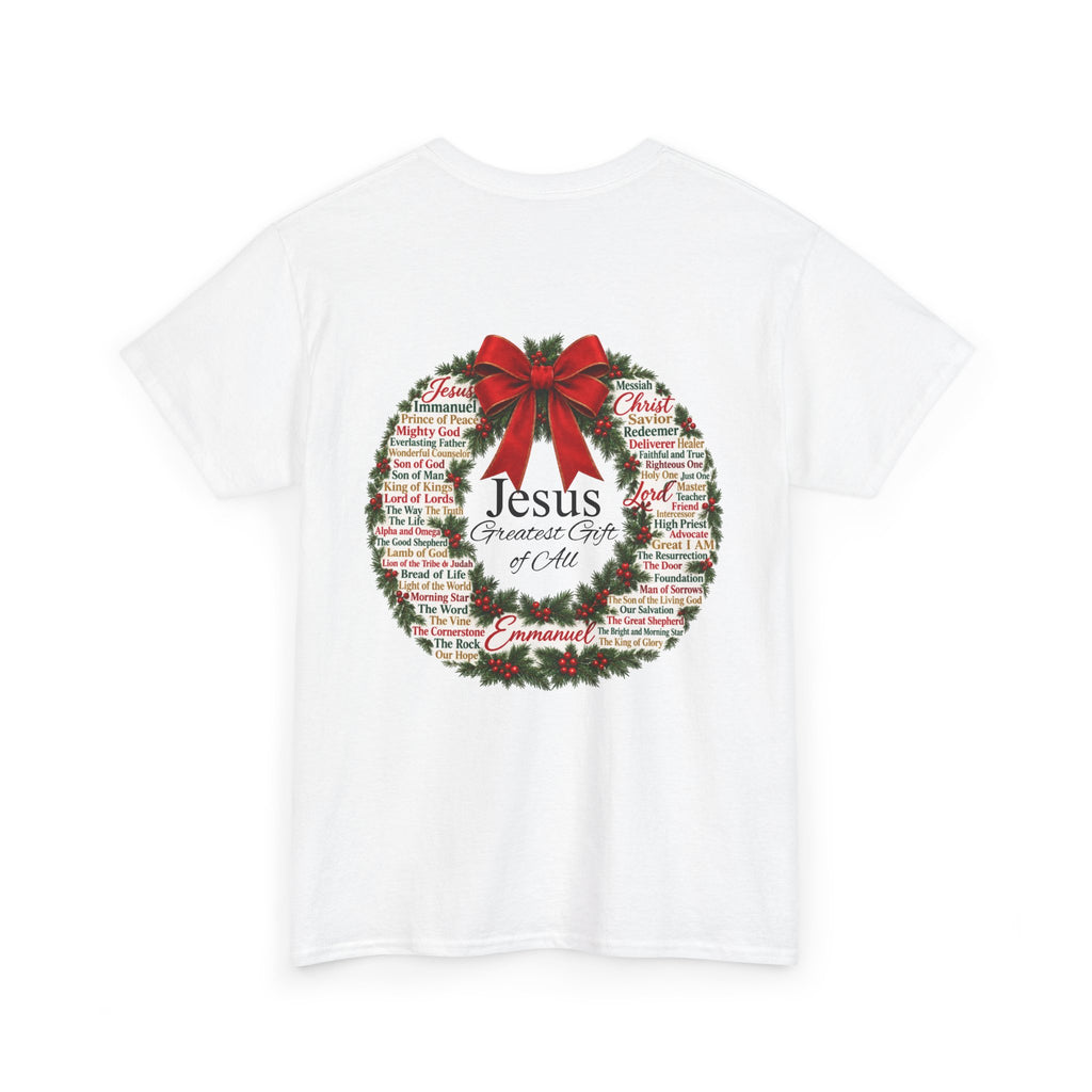 Jesus - Greatest Gift of All Christmas Wreath T-Shirt