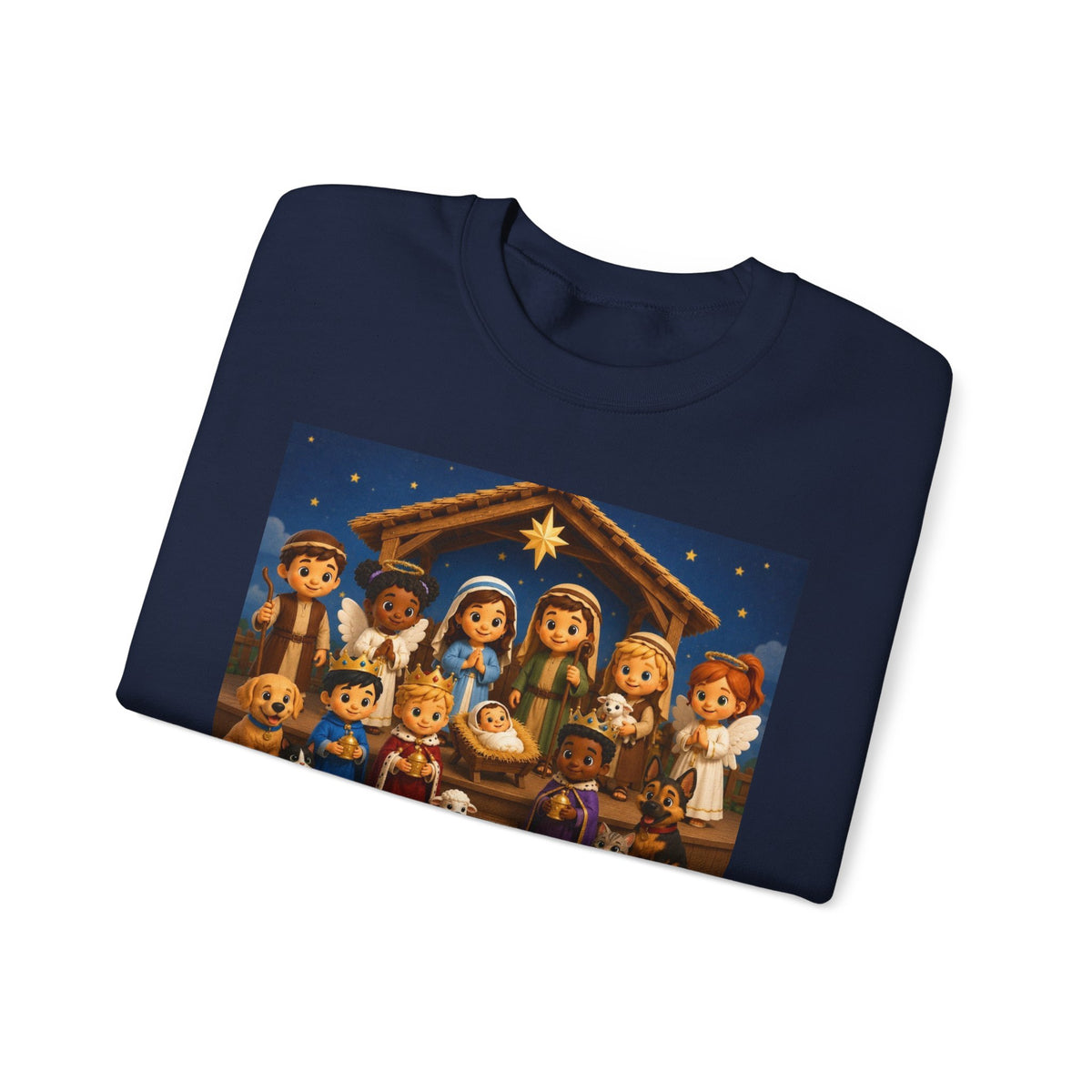 A Savior Is Born Nativity Christmas Sweatshirt – Christian Faith Holiday Heavy Blend™ Crewneck Sweatshirt