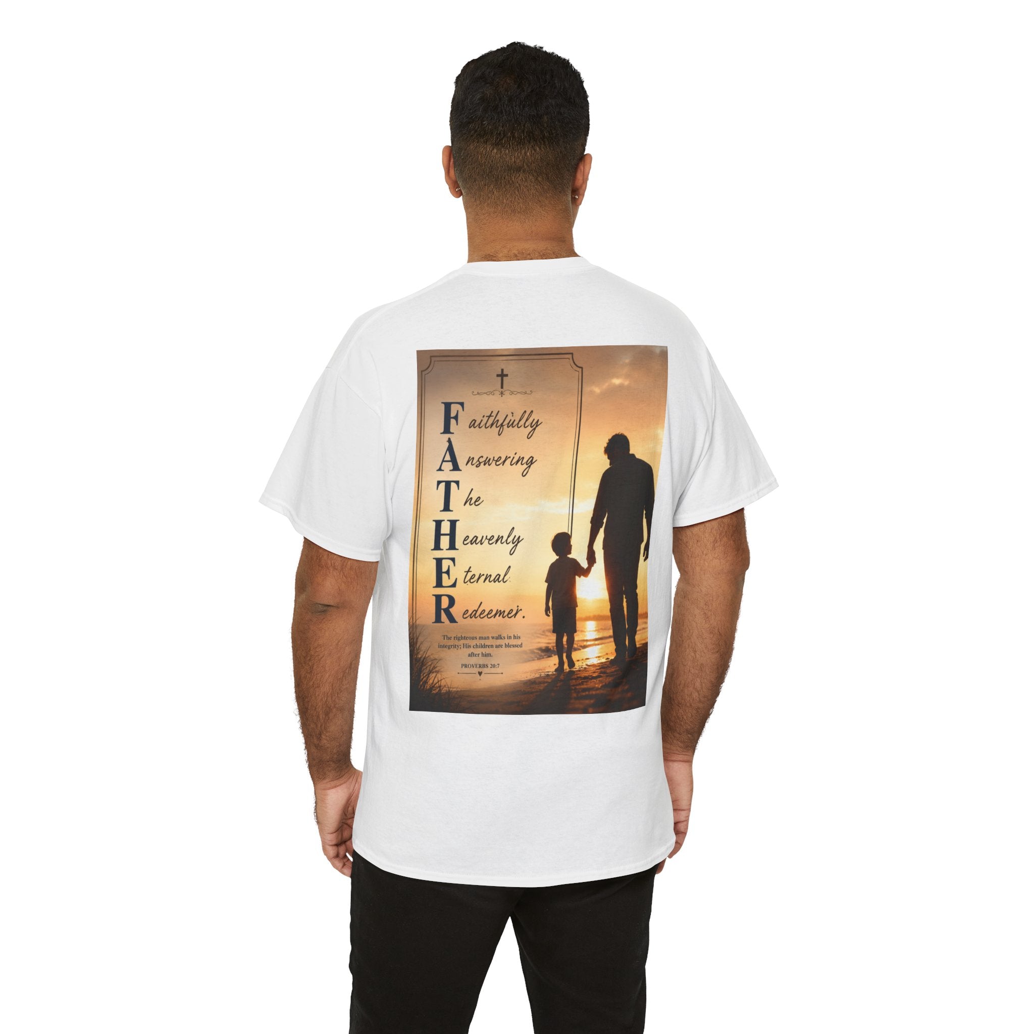Faithfully Answering The Heavenly Eternal Reward Christian Father T-Shirt Unisex Heavy Cotton Tee