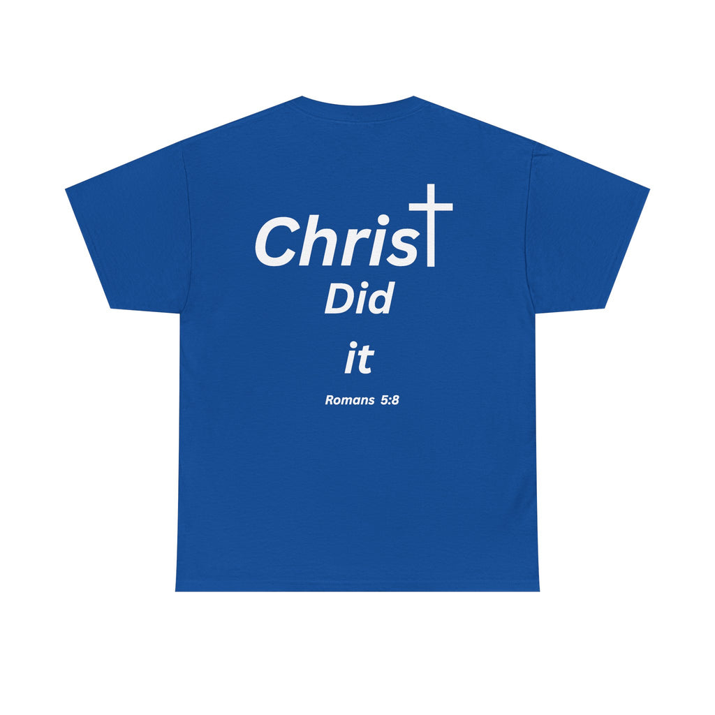 Christ Did It Christian T-Shirt – Cross & Swoosh Faith Tee