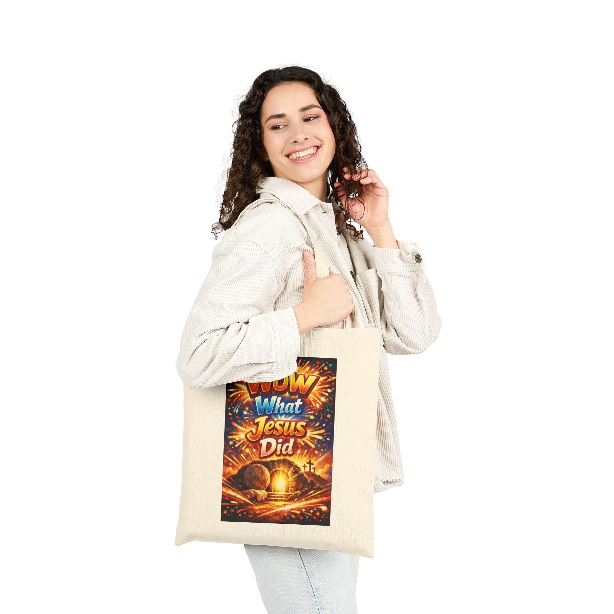 Wow What Jesus Did Christian Resurrection Tote Bag