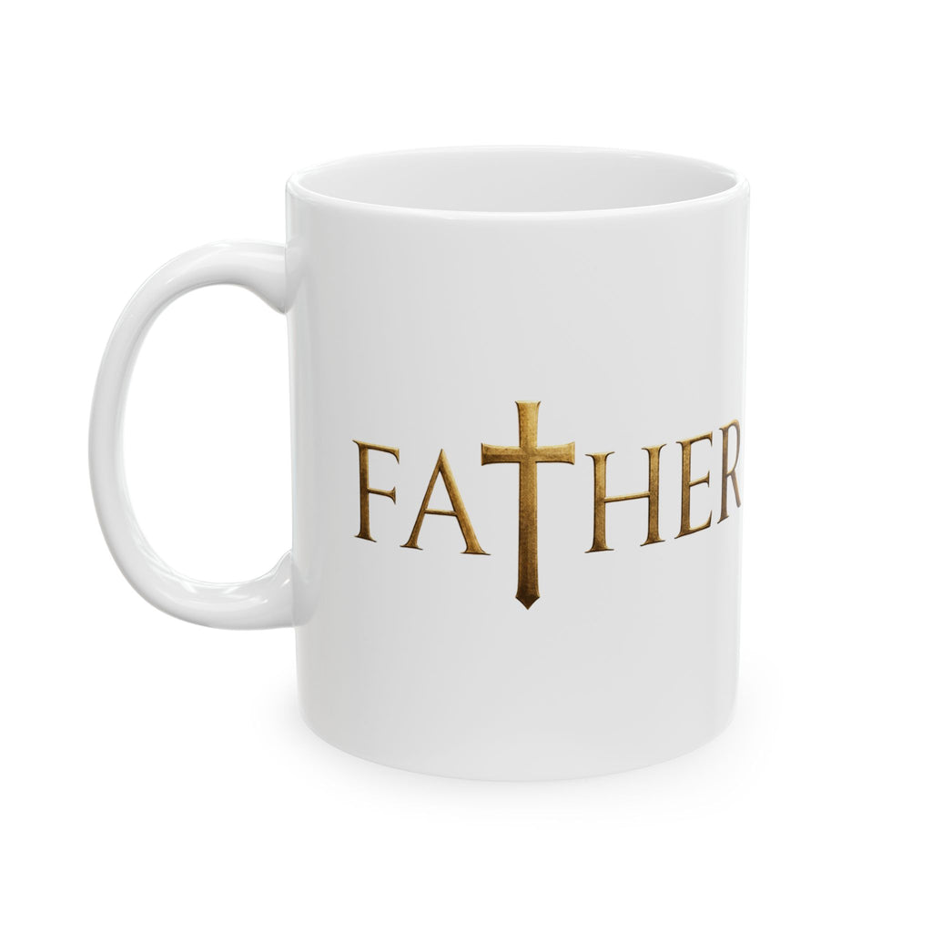 Faith Christian Cross Minimalist Inspirational Design Ceramic Mug, (11oz, 15oz)