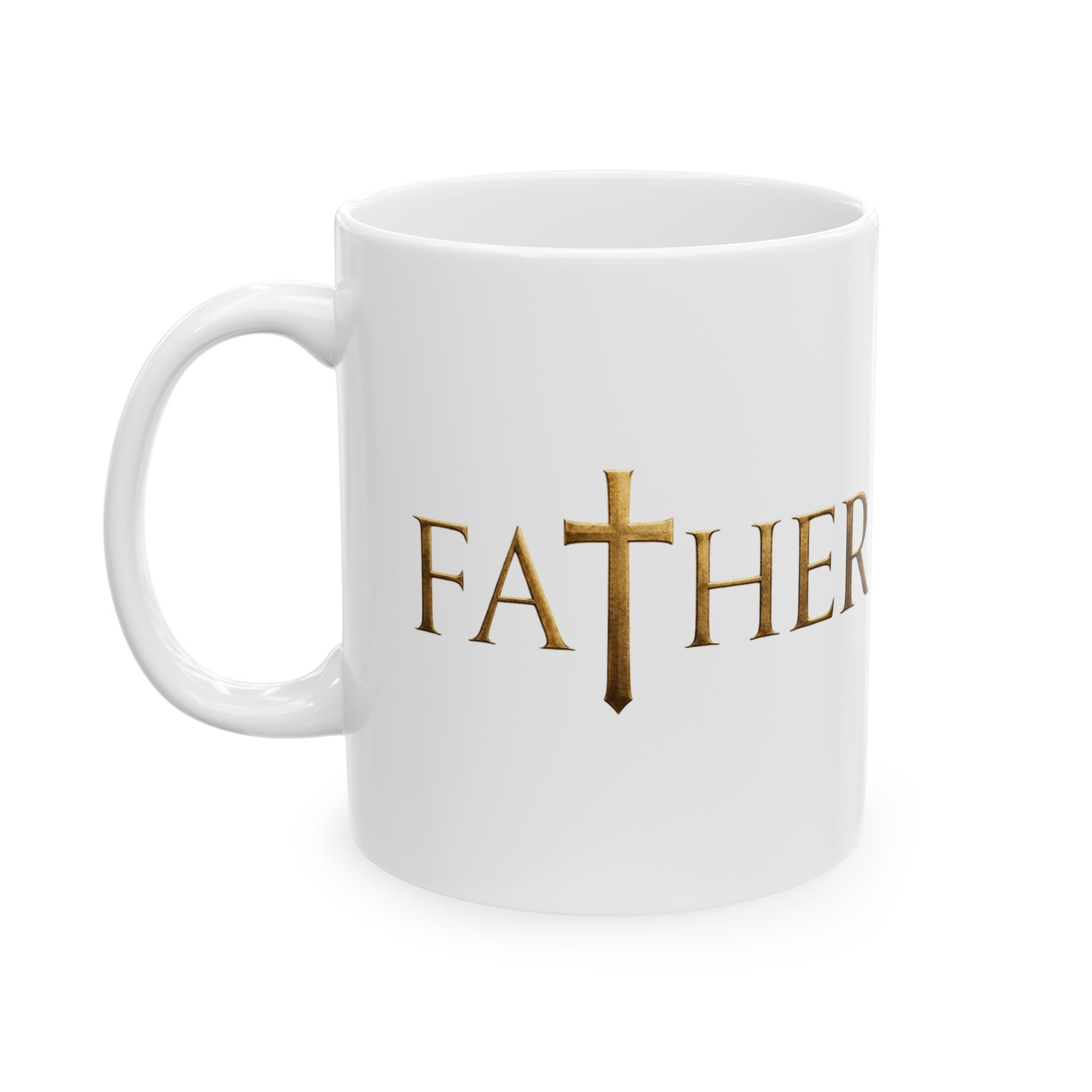 Faith Christian Cross Minimalist Inspirational Design Ceramic Mug, (11oz, 15oz)