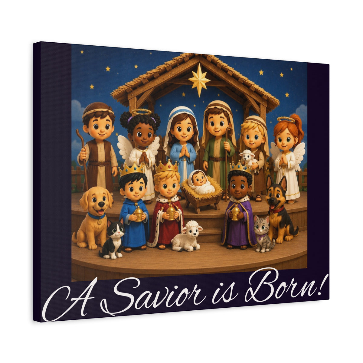 A Savior Is Born Nativity Christmas Wall Art
