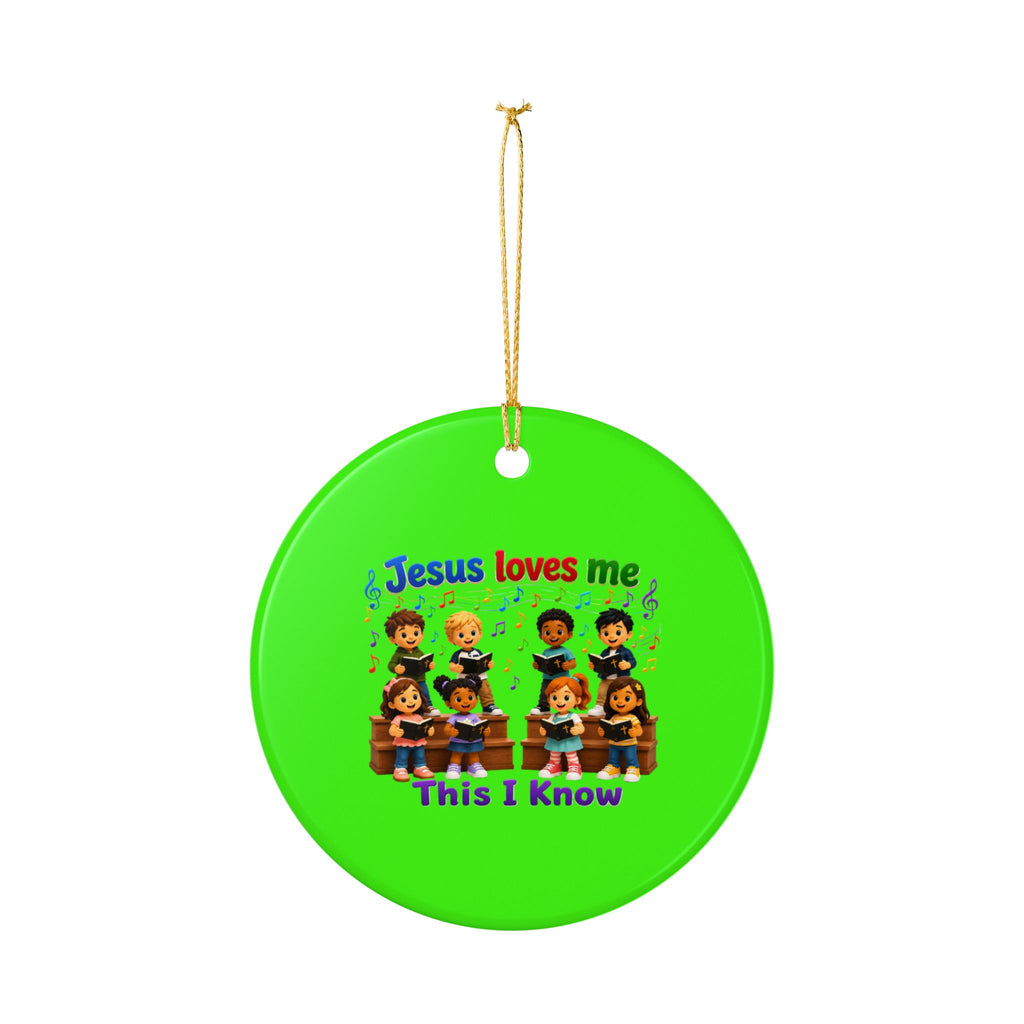 Jesus Loves Me, This I Know Ceramic Christmas Ornament, (1pc)