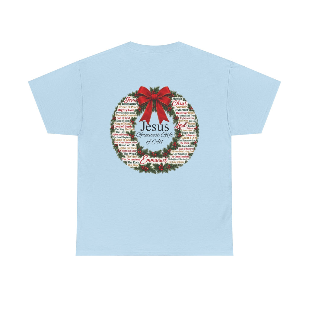Jesus - Greatest Gift of All Christmas Wreath T-Shirt