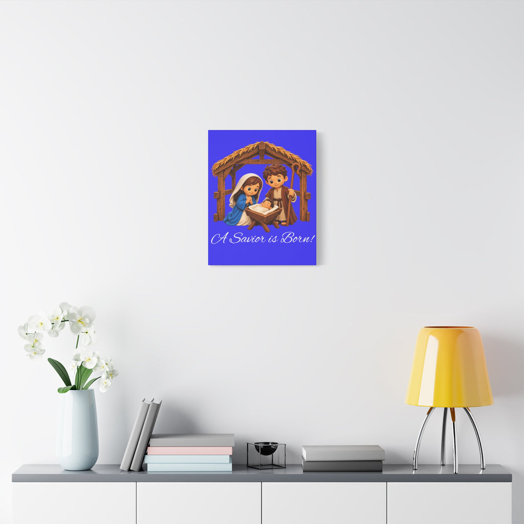 A Savior Is Born Nativity Christmas Canvas Wall Art, Matte Canvas, Stretched, 1.25"