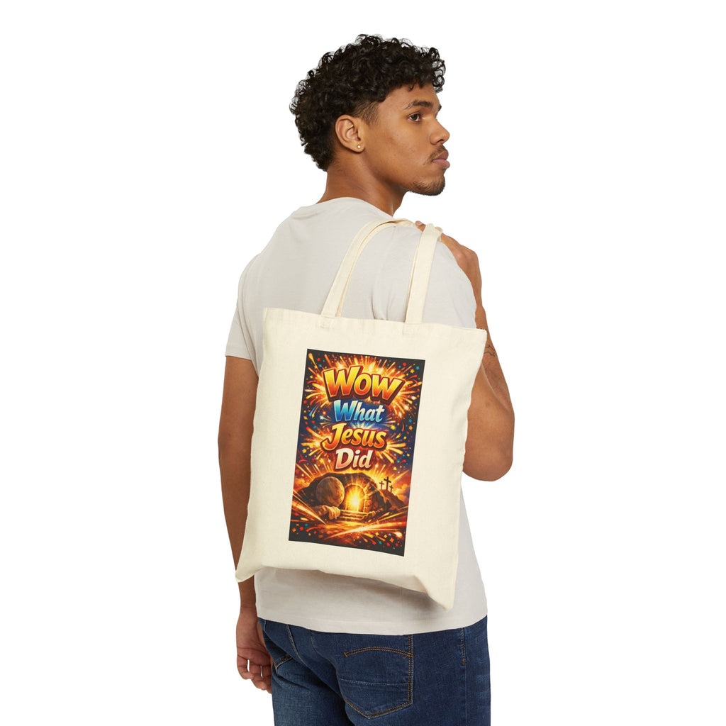 Wow What Jesus Did Christian Resurrection Tote Bag